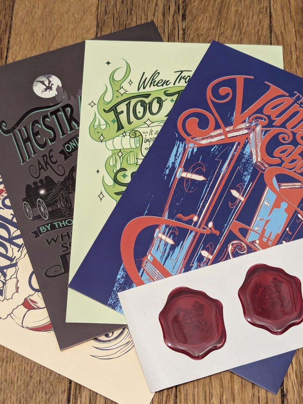 Four Harry Potter Postcards With Hogwarts Envelopes And Red Wax Seal Stickers